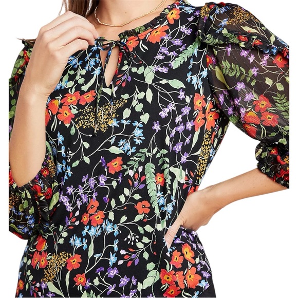 Anthropologie Tops - Maeve By Anthropologie Jacques Floral Puff Sleeve Peasant Blouse Size Small